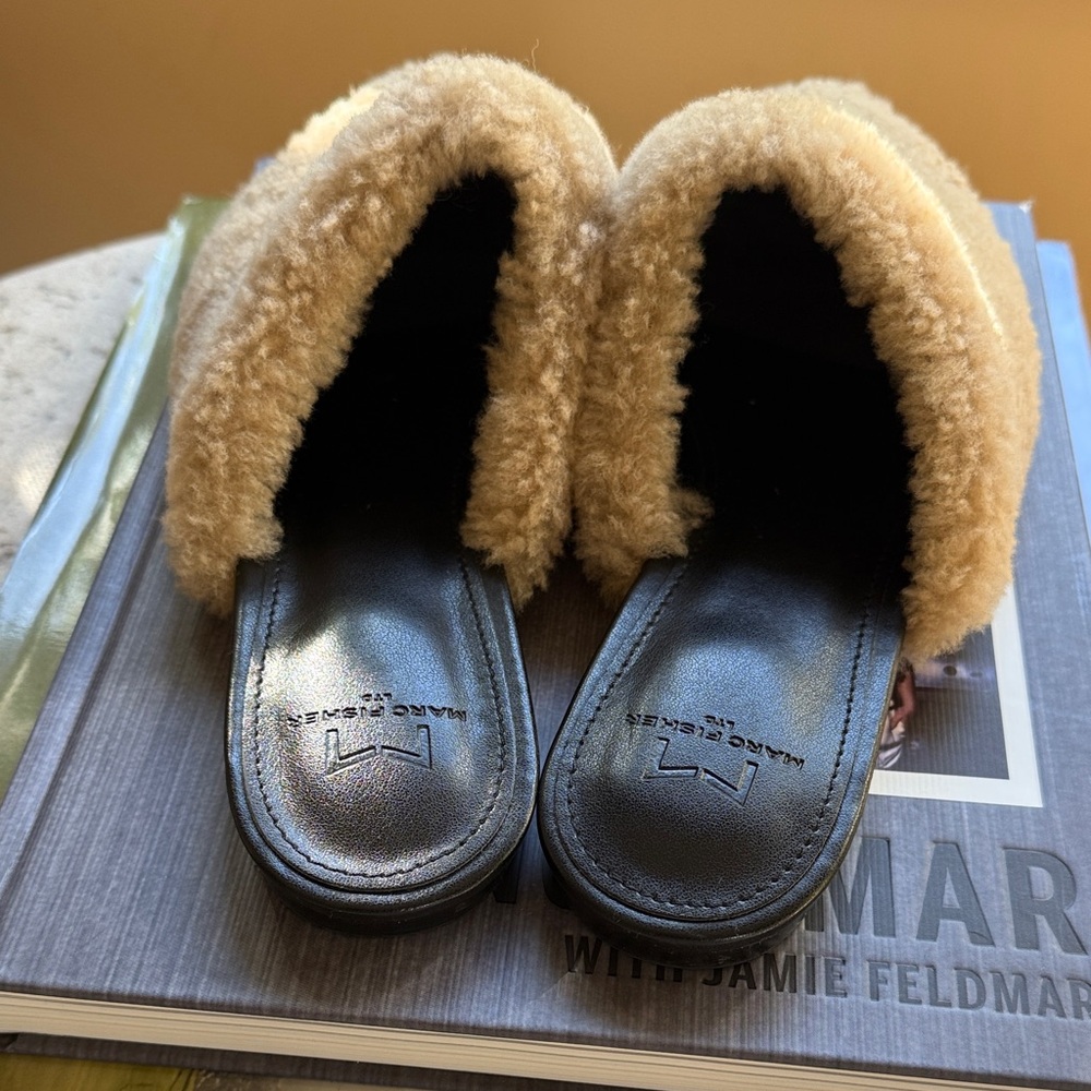 Marc Fisher Tan Shearling Slippers - Picture 6 of 7